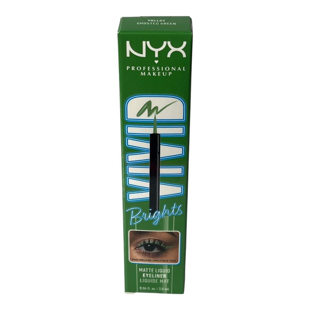 NEW NYX Vivid Brights Longwear Liquid EYE LINER Ghosted Green Prof Makeup NIP!